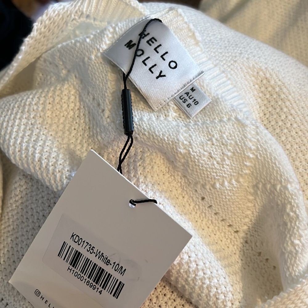 NWT hello molly Venus retrograde white knit dress 6 - Picture 10 of 10